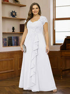 Ariana Claire White front view mother of the bride dress