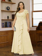 Ariana Claire Yellow front view mother of the bride dress