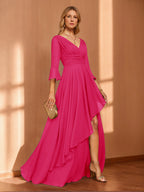 Ivy June Fuchsia back view mother of the bride dress