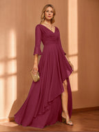 Ivy June Burgundy back view mother of the bride dress