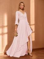 Ivy June Pearl Pink front view mother of the bride dress