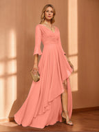 Ivy June Coral back view mother of the bride dress
