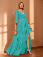 Ivy June Turquoise front view mother of the bride dress
