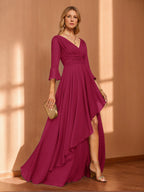 Ivy June Burgundy side view mother of the bride dress