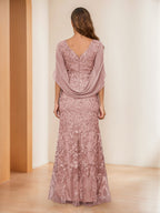 Violet Claire Dusty Rose back view mother of the bride dress