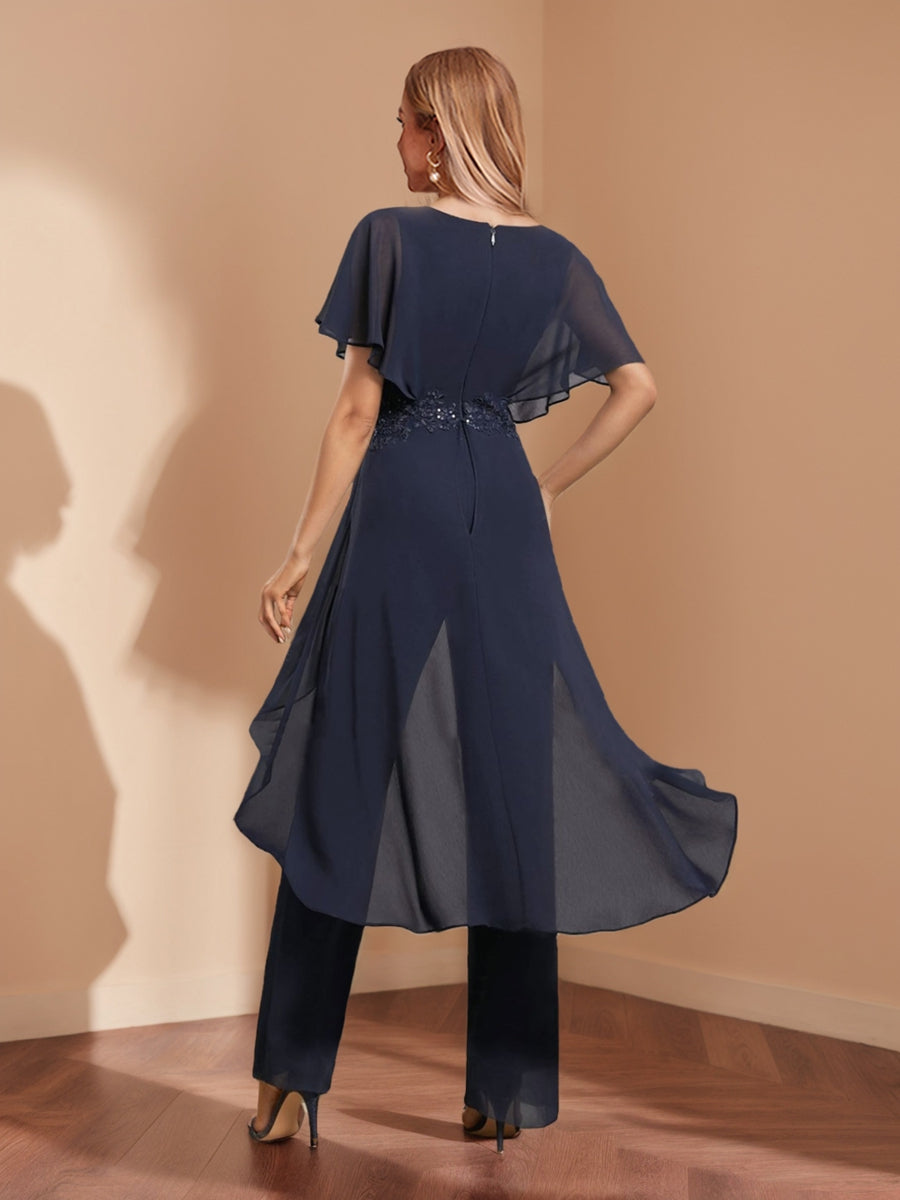 Hope Elise Navy Blue back view mother of the bride dress