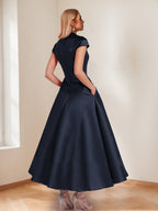 Tina Elise Navy Blue back view mother of the bride dress