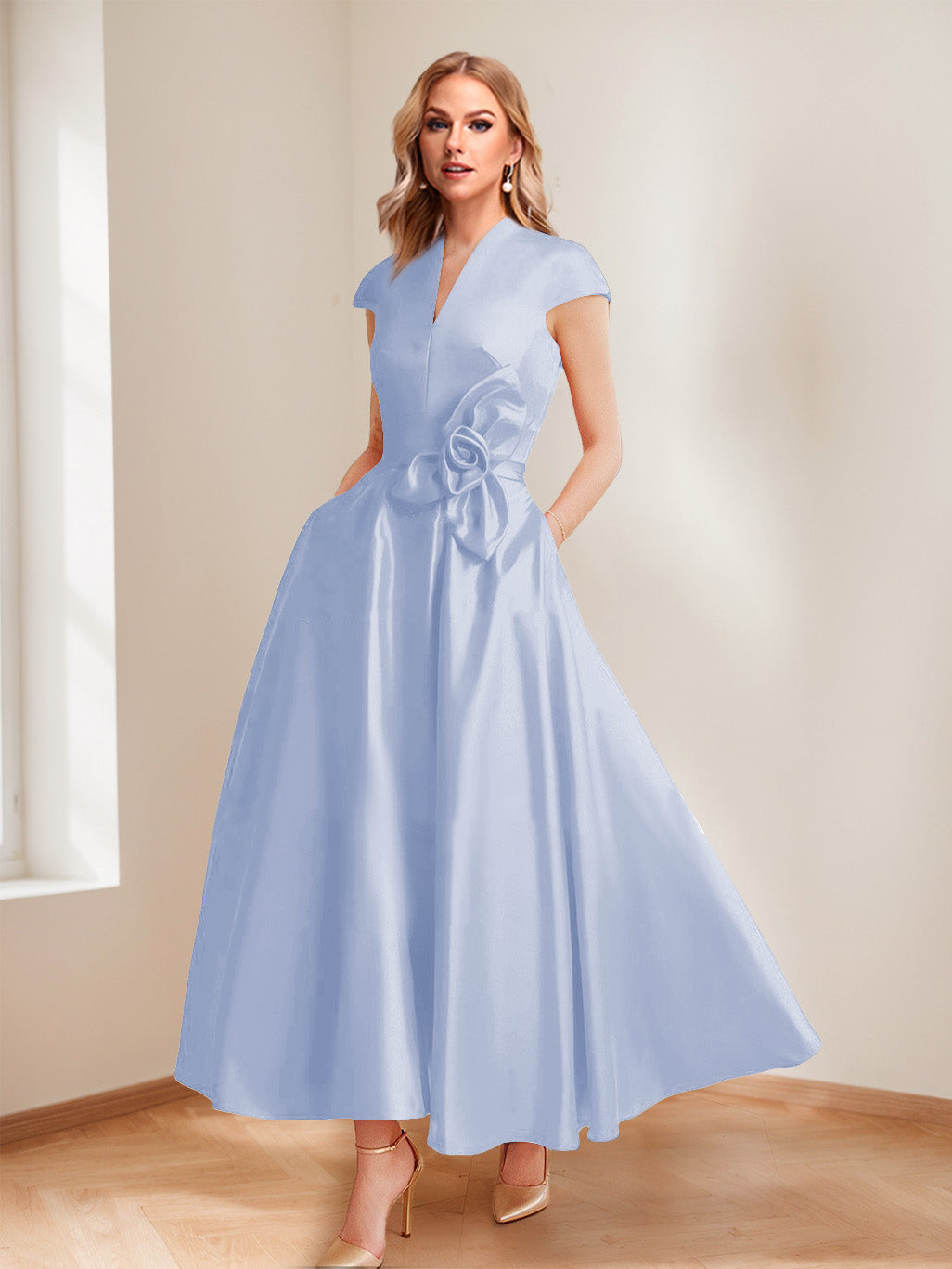Tina Elise Lavender front view mother of the bride dress
