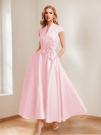 Tina Elise Pearl Pink front view mother of the bride dress