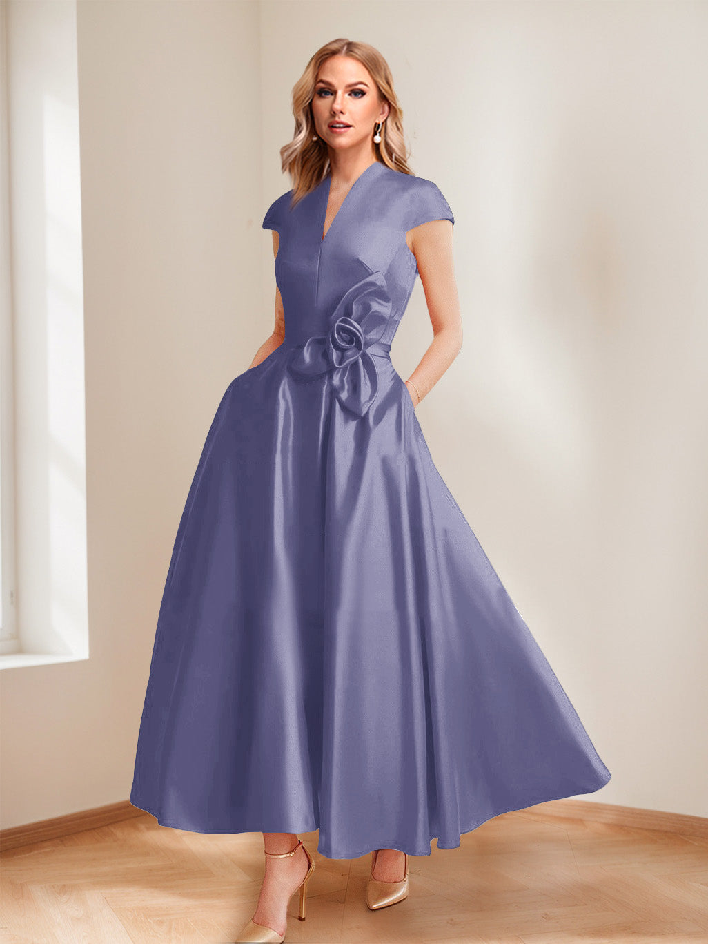 Tina Elise Lilac front view mother of the bride dress
