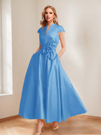 Tina Elise Royal Blue back view mother of the bride dress