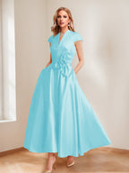Tina Elise Sky Blue back view mother of the bride dress