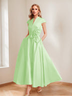 Tina Elise Mint Green front view mother of the bride dress