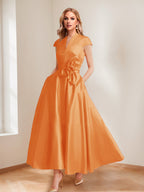 Tina Elise Orange front view mother of the bride dress