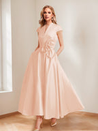 Tina Elise Peach front view mother of the bride dress