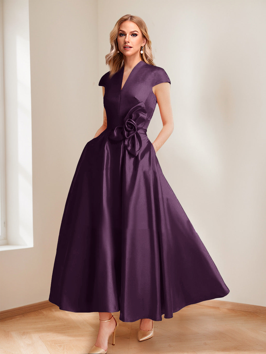 Tina Elise Plum back view mother of the bride dress