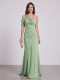 Delphine Sage Green front view bridesmaid dress