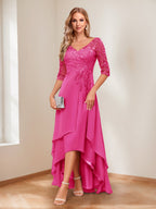 Aurelie hot pink alternate front view 2 mother of the bride dress