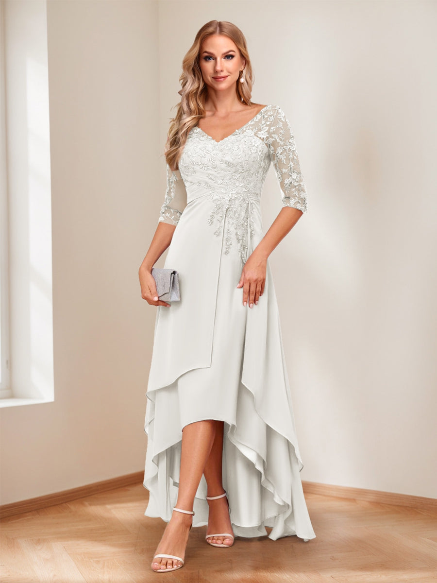 Aurelie ivory front view mother of the bride dress
