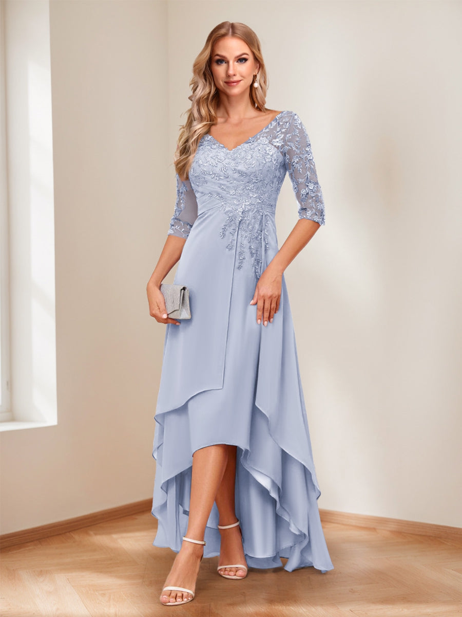 Aurelie lavender front view mother of the bride dress