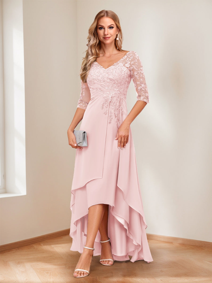 Aurelie pearl pink alternate front view 2 mother of the bride dress