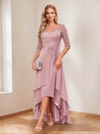 Aurelie mauve front view mother of the bride dress