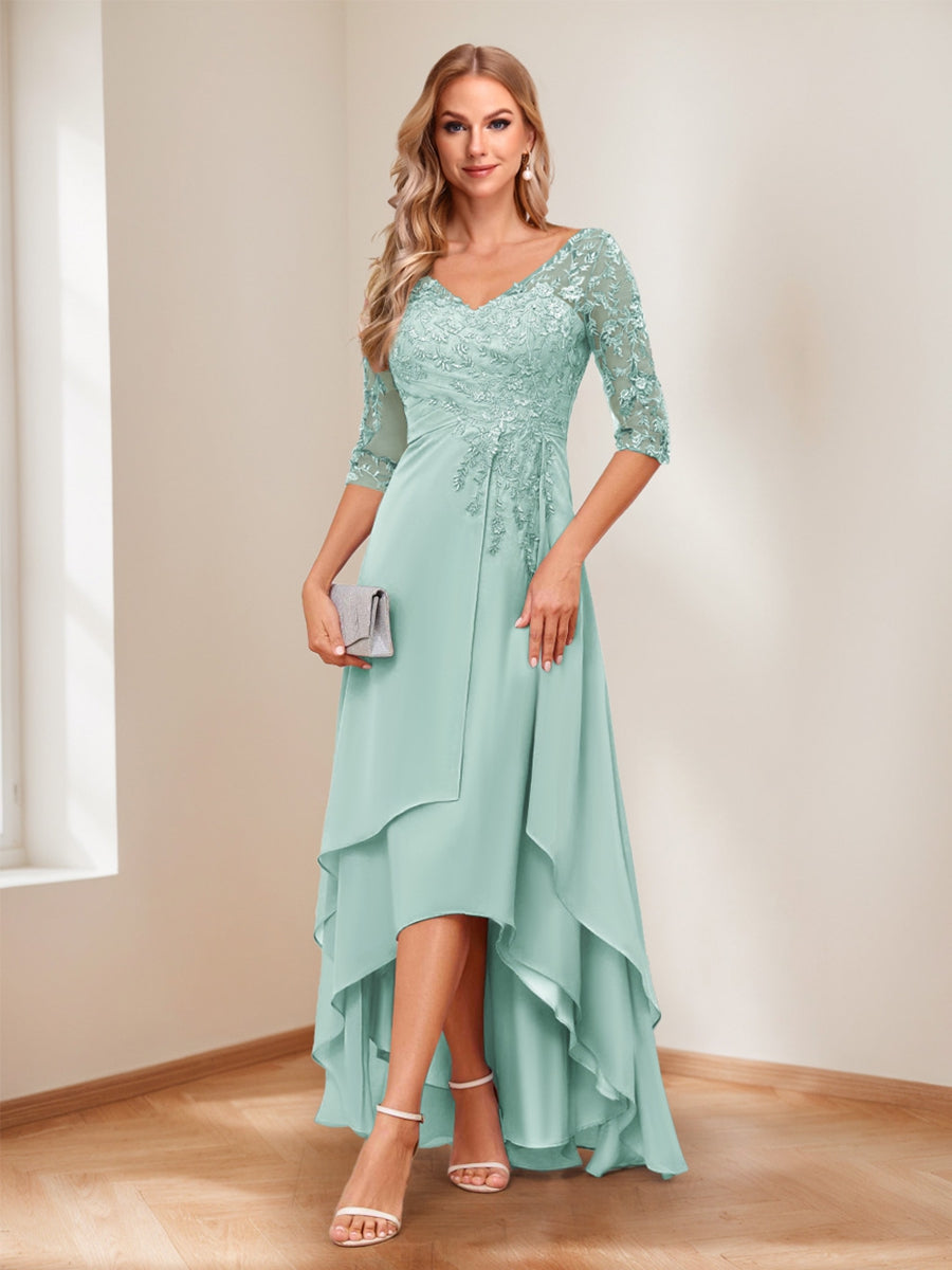 Aurelie pool blue alternate front view 2 mother of the bride dress