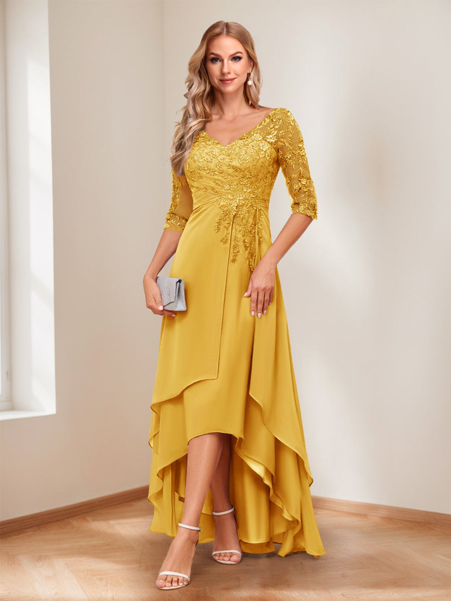 Aurelie gold alternate front view 2 mother of the bride dress