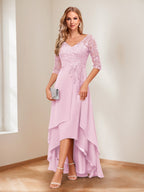 Aurelie rose pink alternate front view 2 mother of the bride dress