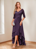Aurelie plum alternate front view 2 mother of the bride dress