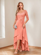 Aurelie coral alternate front view 2 mother of the bride dress