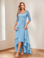 Aurelie sky blue alternate front view 3 mother of the bride dress