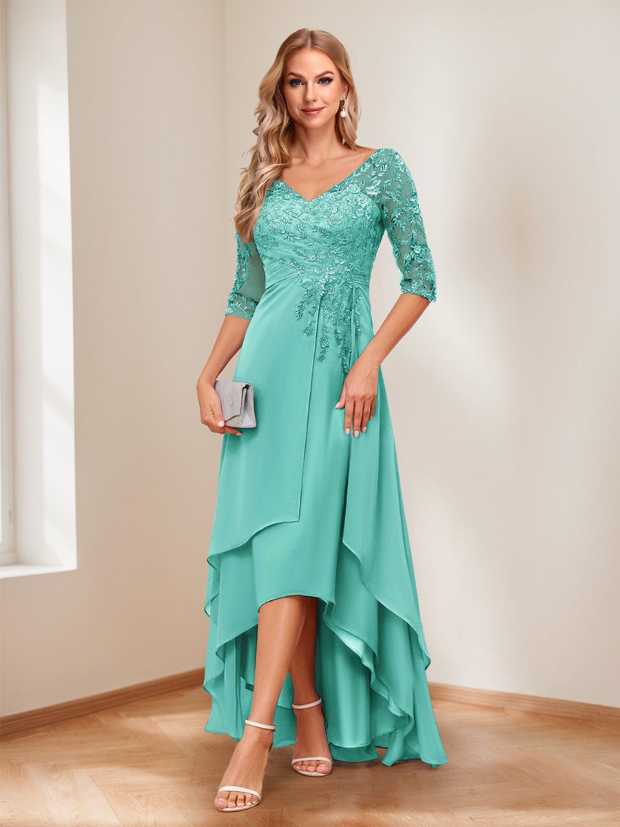 Aurelie pool blue alternate front view 3 mother of the bride dress