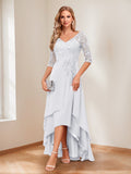 Aurelie white front view mother of the bride dress