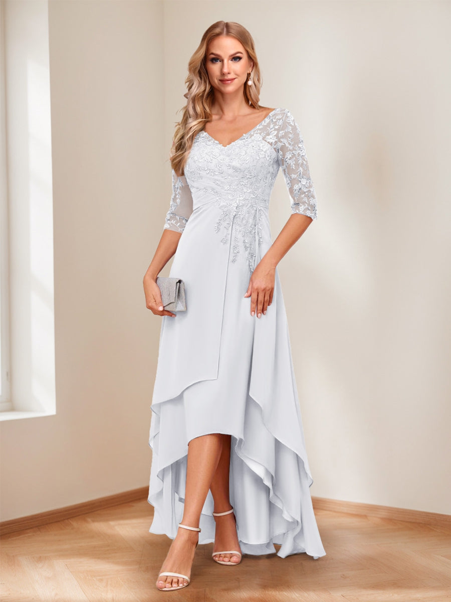 Aurelie white front view mother of the bride dress