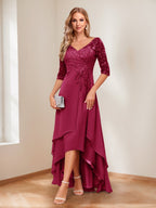 Aurelie burgundy alternate front view 3 mother of the bride dress