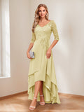 Aurelie yellow front view mother of the bride dress