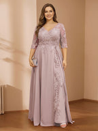 Zara June Dusty Rose side view mother of the bride dress