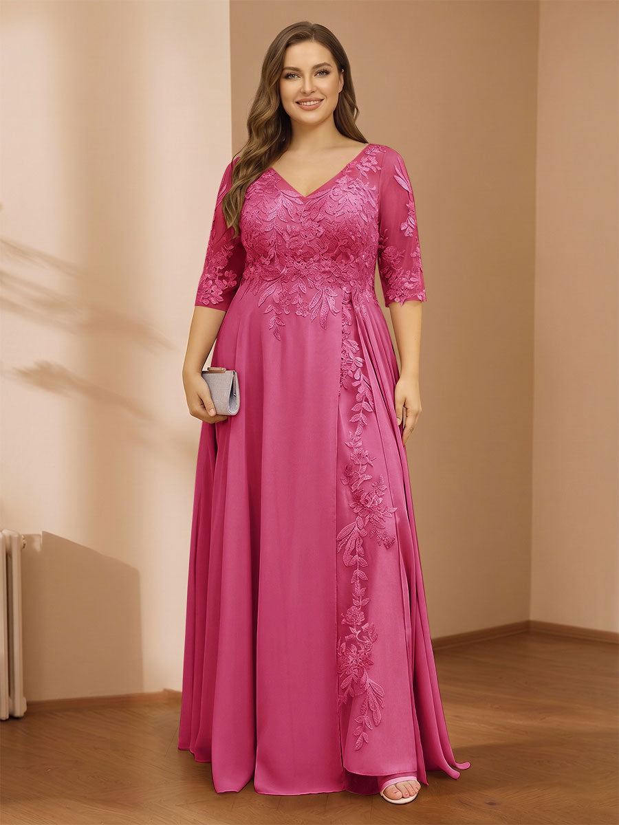 Zara June Fuchsia front view mother of the bride dress
