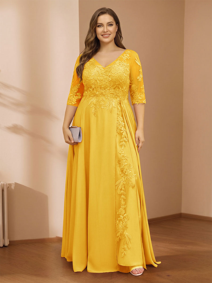 Zara June Gold front view mother of the bride dress