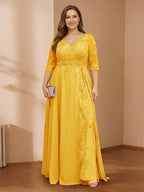 Zara June Gold front view mother of the bride dress