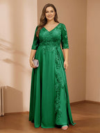 Zara June Forest Green front view mother of the bride dress