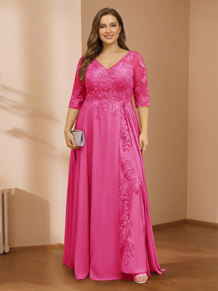 Zara June Hot Pink front view mother of the bride dress