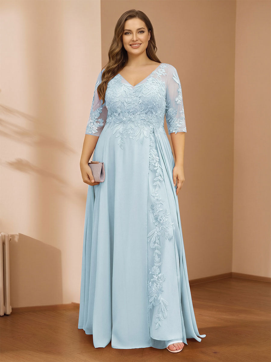 Zara June Sky Blue front view mother of the bride dress