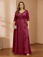 Zara June Burgundy back view mother of the bride dress
