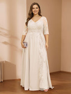 Zara June Champagne back view mother of the bride dress