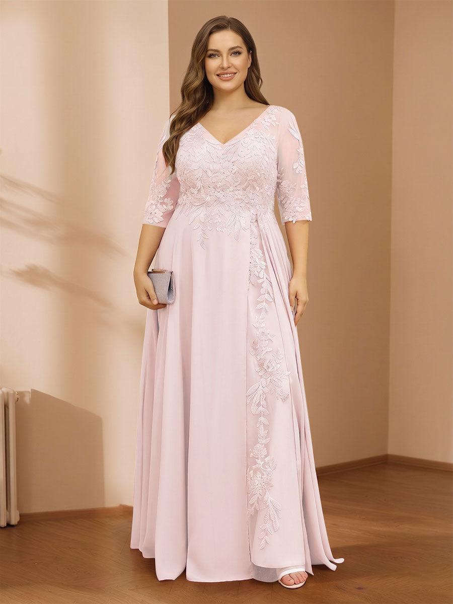 Zara June Pearl Pink front view mother of the bride dress