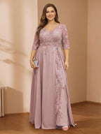 Zara June Mauve front view mother of the bride dress