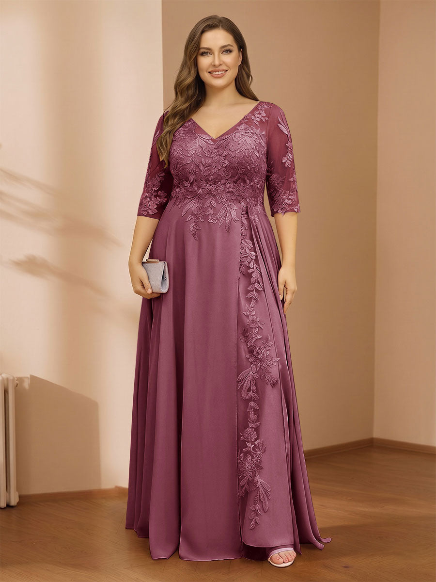 Zara June Plum front view mother of the bride dress