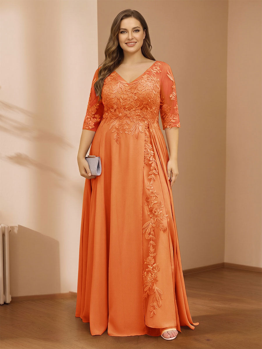 Zara June Orange front view mother of the bride dress